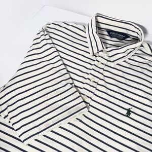 Polo‎ Golf Ralph Lauren Shirt Men XL White Green Striped Peruvian Cotton Pony